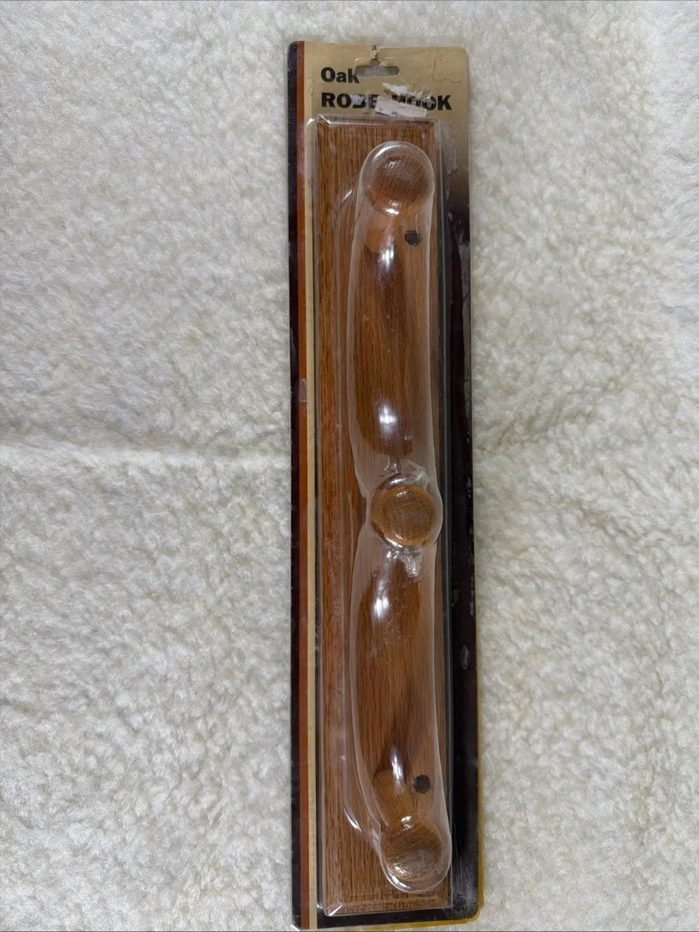 Vintage Oak Rope Hook - Brown Oak Finish